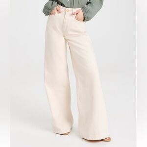Wide Leg Cream Jeans